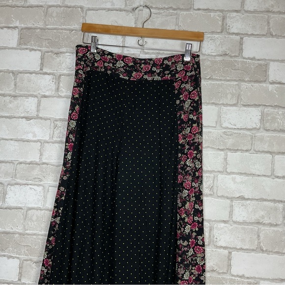 Anthropologie Farm Black Floral Wide Leg Pants Size M - Picture 8 of 15